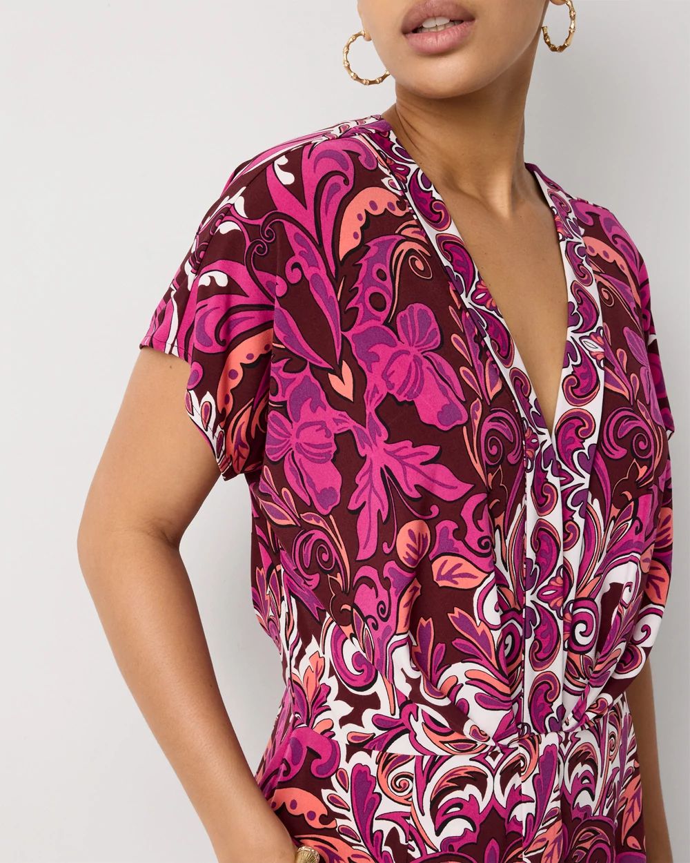 Pleated V-neck Dress | White House Black Market